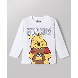 Babyhug Disney Single Jersey Knit Full Sleeves T-Shirt & Pyjama Night Suit with Winnie the Pooh Graphics - White