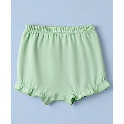 Babyhug 100% Cotton Single Jersey Bloomers With Floral Print Pack of 3 - Green White Yellow