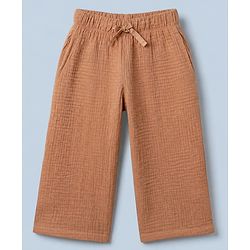 Babyhug 100% Cotton Terry Knit Full Sleeves Top and Pant Set - Brown