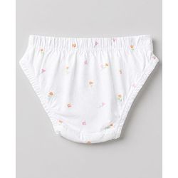 Babyhug 100% Cotton Single Jersey Knit Panties With Floral & Polka Dots Print Pack of 3 - Pink Orange & White
