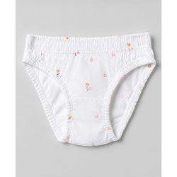 Babyhug 100% Cotton Single Jersey Knit Panties With Floral & Polka Dots Print Pack of 3 - Pink Orange & White