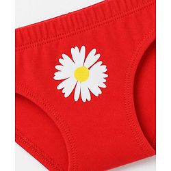 Babyhug 100% Cotton Single Jersey Knit Panties With Polka Dot & Floral Print Pack of 3 - Pink, Red & Beige