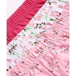 Babyhug 100% Cotton Single Jersey Knit Panties With Floral Print Pack of 3 - Pink and White