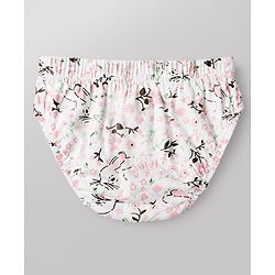 Babyhug 100% Cotton Single Jersey Knit Panties With Floral Print Pack of 3 - Pink and White