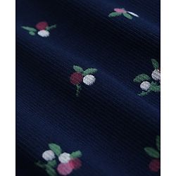 Babyhug Cotton Lycra Knit Skivi Winter T-Shirts with Full Sleeves and Floral Print - Navy Blue