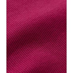 Babyhug Cotton Ribbed Knit Skivi Winter T-shirt With Full Bell Sleeves and Bow Applique in Burgandy
