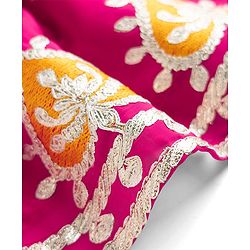 Babyhug Woven Georgette Lehenga Choli and Dupatta Set with Sleeveless and Floral Embroidery in Pink for 2-3 Years