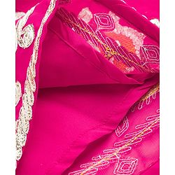 Babyhug Woven Georgette Lehenga Choli and Dupatta Set with Sleeveless and Floral Embroidery in Pink for 2-3 Years