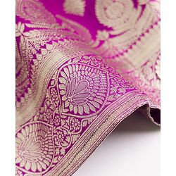 Babyhug Brocade Woven Three-Fourth Sleeves Paisley Printed Choli & Lehenga Set With Dupatta - Wine