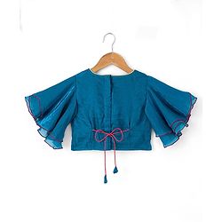 Babyhug Georgette Woven Half Sleeves Embroidered Choli & Lehenga Set With Dupatta - Fuchsia