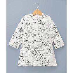 Babyhug Georgett Woven Full Sleeves Sequinned Kurta & Pyjama Set - White
