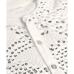 Babyhug Georgett Woven Full Sleeves Sequinned Kurta & Pyjama Set - White