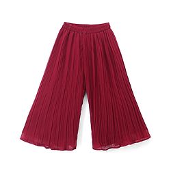 Babyhug Georgette Woven Three Fourth Sleeves Kurti, Palazzo and Dupatta with Floral Sequins in Maroon