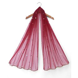 Babyhug Georgette Woven Three Fourth Sleeves Kurti, Palazzo and Dupatta with Floral Sequins in Maroon