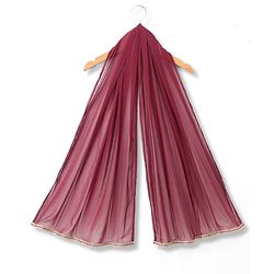 Babyhug Brocade Woven Three Fourth Sleeves Lace Detailing & Zari Work Kurti Salwar and Dupatta Set - Wine