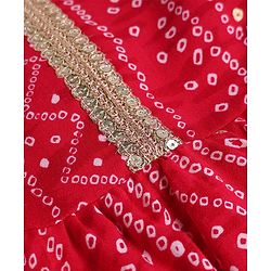 Babyhug Cambric Woven Ethnic Dress with Sleeveless and Bandhani Pattern Print in Fuchsia for New born