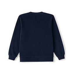 Babyhug Velour Knit Full Sleeves Lovely Foil Printed Front Open Winter Wear Suit - Navy Blue