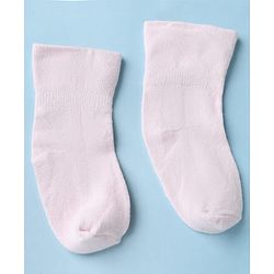 Cute Walk by Babyhug Cotton Knit SOLID Anti-bacterial Ankle Length Socks With Heart Design Pack of 3 - Brown White Pink