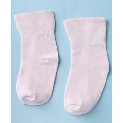Cute Walk by Babyhug Cotton Knit SOLID Anti-bacterial Ankle Length Socks With Heart Design Pack of 3 - Brown White Pink