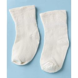 Cute Walk by Babyhug Cotton Knit SOLID Anti-bacterial Ankle Length Socks With Heart Design Pack of 3 - Brown White Pink
