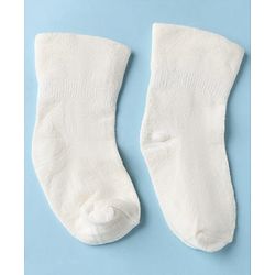 Cute Walk by Babyhug Cotton Knit SOLID Anti-bacterial Ankle Length Socks With Heart Design Pack of 3 - Brown White Pink