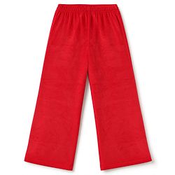 Babyhug Velour Knit Full Length Solid Wide Legged Fleece & Woollen Pant - Red