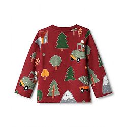 Babyhug 100% Cotton Knit Full Sleeves Co-Ords T-Shirt & Pyjama Night Suit with Animal Print - Maroon