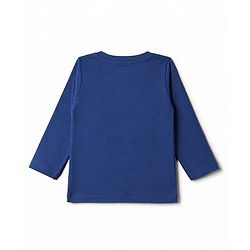 Babyhug 100% Cotton Knit Full Sleeves T-Shirt & Pyjama Night Suit with Bear & Truck Print - Blue