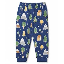 Babyhug 100% Cotton Knit Full Sleeves T-Shirt & Pyjama Night Suit with Bear & Truck Print - Blue