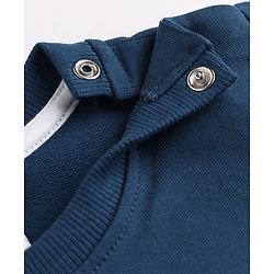 Babyhug 100% Cotton Terry Knit Sweatshirts with Full Sleeves and Animal Print Pack of 2 - Navy Blue Mustard