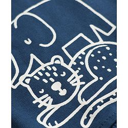 Babyhug 100% Cotton Terry Knit Sweatshirts with Full Sleeves and Animal Print Pack of 2 - Navy Blue Mustard