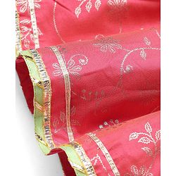 Babyhug Chanderi Woven Sleeveless Foil Printed Kurti & Salwar Set With Dupatta - Fuchsia