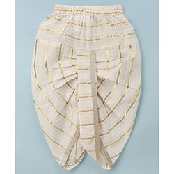 Babyhug Woven Lurex Dobby Dhoti Kurta Set With Foil Print - Off White