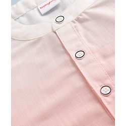 Babyhug Linen Woven Full Sleeves Kurta and Pyjama Set With Landscape Print - Light Pink