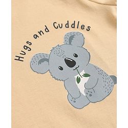 Babyhug 100% Cotton Knit Striped T-Shirts with Full Sleeves & Bear Print Pack of 3 - White Beige & Green