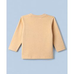 Babyhug 100% Cotton Knit Striped T-Shirts with Full Sleeves & Bear Print Pack of 3 - White Beige & Green
