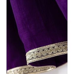 Babyhug Woven Ethnic Dresses With Three Fourth Sleeves and Floral Sequin Embroidery - Purple