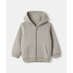 Babyhug Heavy Gauge Warm Fleece Knit Sweatshirt With Full Sleeves in Grey