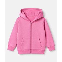 Babyhug Cotton Blend Heavy Gauge Warm Fleece Full Sleeves Solid Sweatshirt - Pink