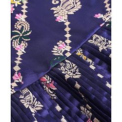Babyhug Woven Brocade Ethnic Dress with Half Sleeves, and Paisley Print - Purple