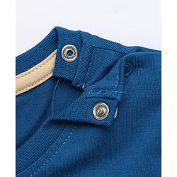Babyhug 100% Cotton Knit Full Sleeves T-Shirt With Front & Back And Dinosaur Print - Blue