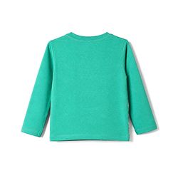 Babyhug Marvel 100% Cotton Knit T-Shirt with Full Sleeves and Spider-Man Print in Mint