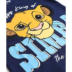 Babyhug Disney Cotton Single Jersey Knit T-Shirt with Full Sleeves and Simba Print - Navy Blue
