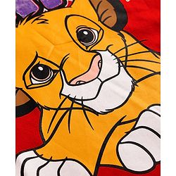Babyhug Disney Cotton Single Jersey Knit Full Sleeves T-Shirt with Simba King Print - Red