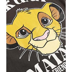 Babyhug Disney Cotton Single Jersey Knit T-Shirt with Full Sleeves and The Lion King Print in Grey for 9-12 Months