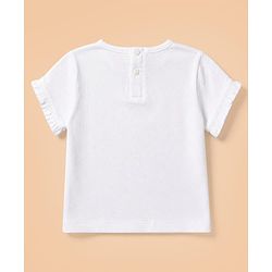 Babyhug 100% Cotton Woven Frock and Tee with Half Sleeves and Eyelet Embroidery in Lavender for 3-6 Months