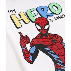 Babyhug Marvel Cotton Single Jersey Knit T-Shirt with Full Sleeves and Spider Man Print in White for 9-12 Months