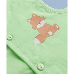 Babyhug 100% Cotton Cambric Woven Sleeveless Jhablas with Fox Print Pack of 3 - White Green & Orange