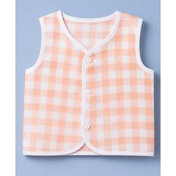 Babyhug 100% Cotton Cambric Woven Sleeveless Jhablas with Fox Print Pack of 3 - White Green & Orange