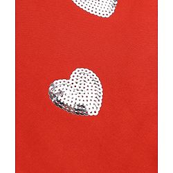 Babyhug 100 % Cotton Fleece Knit Sweatshirt with Full Sleeves and Hearts Sequins in Red